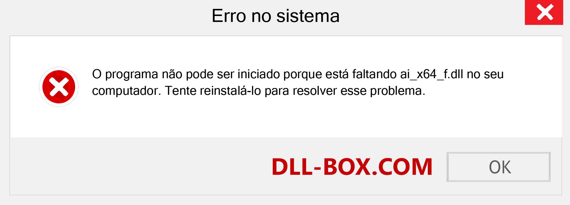 Arquivo ai_x64_f.dll ausente ?. Download para Windows 7, 8, 10 - Correção de erro ausente ai_x64_f dll no Windows, fotos, imagens